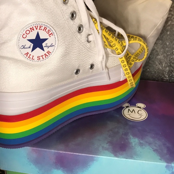 miley cyrus rainbow platform converse